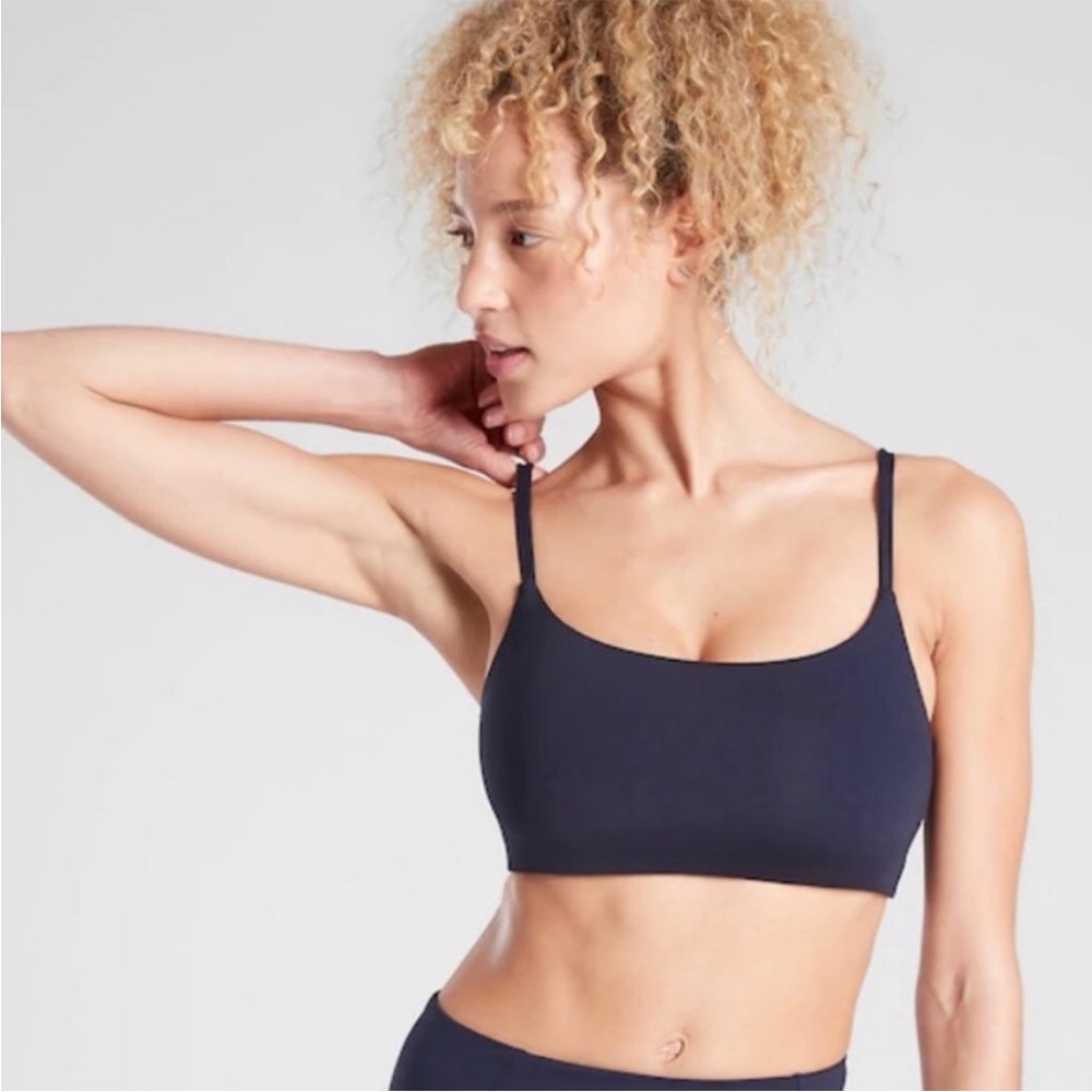 Athleta 🏷️ Swim Scoop Bikini Top - Dress Blue | size M D/DD | # 095